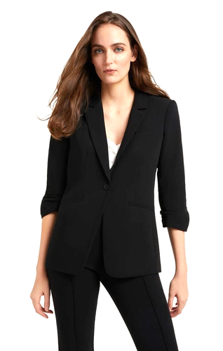 New $395 Cinq A Sept Khloe 3/4 Ruched Sleeve Blazer In Black Size 2 - Picture 6 of 14