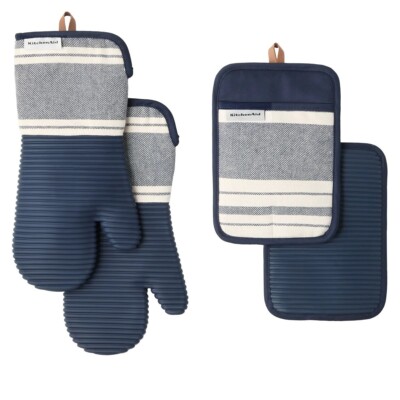 NEW KitchenAid 4 Piece Silicone Kitchen Set Navy Blue