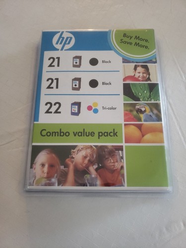 Genuine HP 21 Black 22 Tri-Color BRAND NEW FACTORY SEALED ! EXPIRED 2010 - Picture 1 of 6