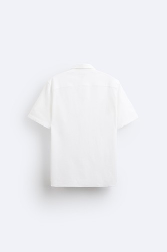 Neu Zara Check Textured Weave Shirt S 6462/500 Weiße kurzärmelige Freizeit-T-Hose - Bild 2 von 6