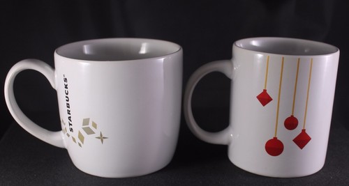 Two Starbucks Cups Holiday Collection 2013 Christmas Ornaments Coffee Tea Mug - Picture 3 of 8