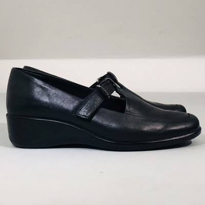 Preloved Pavers Comfort Low Wedge T Bar Shoes Uk 5 Eur 38 Us