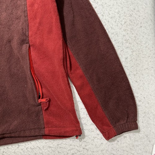 Columbia Men's Large Full Zip Fleece Sweatshirt High Neck Maroon w/ Zip Pockets - Picture 6 of 12