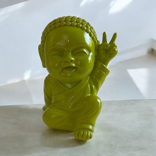 Cool Lime Green Pop Art Keramik Buddha Baby - Bild 6 von 8