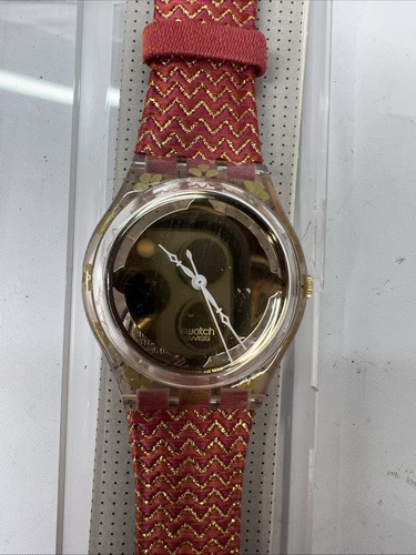 Orologio Vintage Swatch GR139 Donna Fatma Oro Arancione Made in Swiss 1993 Nuovo - Foto 5 di 11