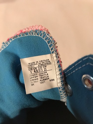 Converse All Star High Tops Chuck Taylor Womens Youth Size 5 Two Fold Blue Pink - Picture 10 of 10