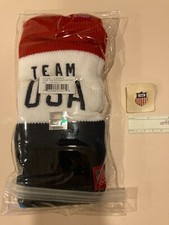 Official TEAM USA Winter OLYMPICS Mittens Adult & Vintage Shield Lapel Pin Bonus