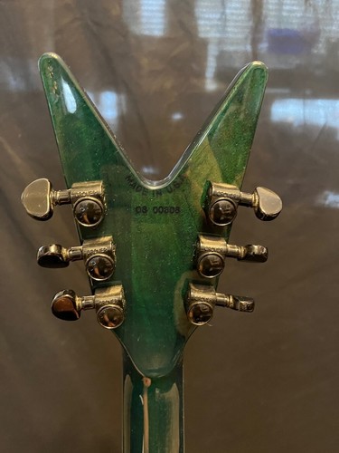 2008 USA Dean Flying V Transparent Green Flame Top Guitar W/Bare Knuckle Pickups - Picture 14 of 24