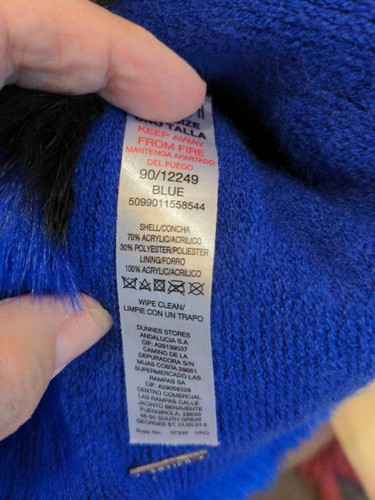 Saviour Faux Fur Shawl Thick Wrap Winter Long Stole Shrug Scarf Royal Blue Black - Picture 7 of 7