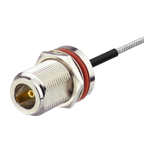 MMCX Stecker rechter Winkel auf N Typ Buchse 0,086" RG405 halbstarres Kabel 20 cm - Bild 3 von 3