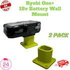 Ryobi One 18v  Battery wall mount organiser storage 2 pack green