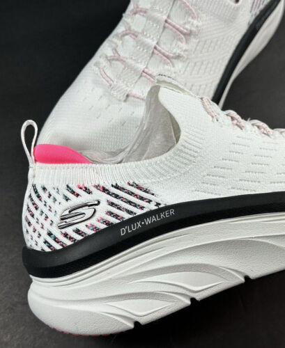 Skechers D'Lux Walker / STAR STUNNER / Womans / WHITE-BLACK-PINK / NIB/ Reg $95 - Picture 2 of 9