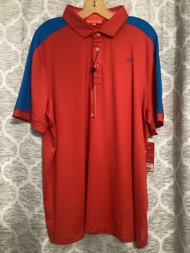 Redvanly Mens Size XL Golf Evan’s Polo Shirt Stretch Rio Red Blue - NWT - Picture 1 of 10