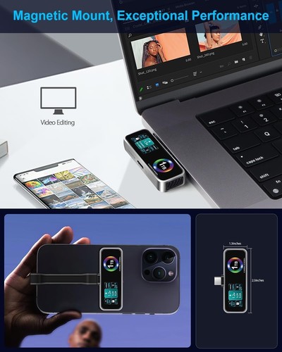1TB iPhone SSD Magnetic Portable for ProRes 4K 60fps Video Recording External - Photo 9/10