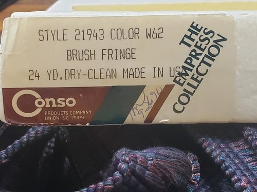 6 yds 32" BRUSH FRINGE 1.5" NAVY BLUE/GREEN/RED - Picture 8 of 8