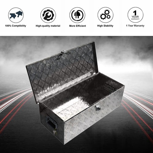 30 inch Heavy Duty Aluminum Tool Box Truck Pickup Trailer Underbody Storage+Keys - Picture 5 of 10
