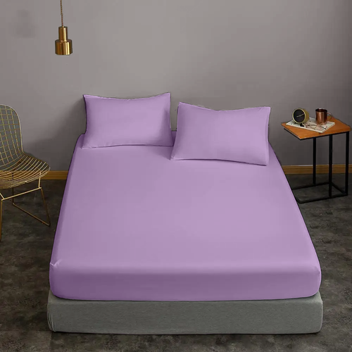 Plain Dyed Lilac Colour 100% Egyptian Cotton T200 Customisable Soft Bedding Set - Picture 3 of 14