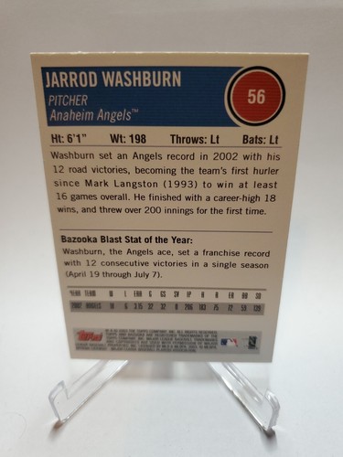 2003 Topps Bazooka Silver Border Jarrod Washburn #56 - Picture 2 of 2