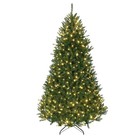 Pre-Lit Realistic Green Spruce Artificial Holiday Christmas Tree and Stand