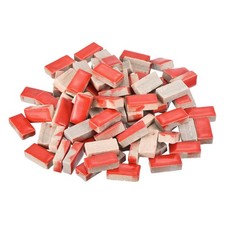 250g Ceramic Mosaic Tiles for Crafts Bulk, Rectangle Red Ceramic Tiles