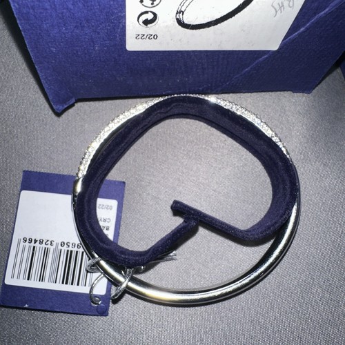 Authentic Swarovski Angelic Bangle Bracelet Silver Tone Clear Crystals NEW w/Box - Picture 3 of 15