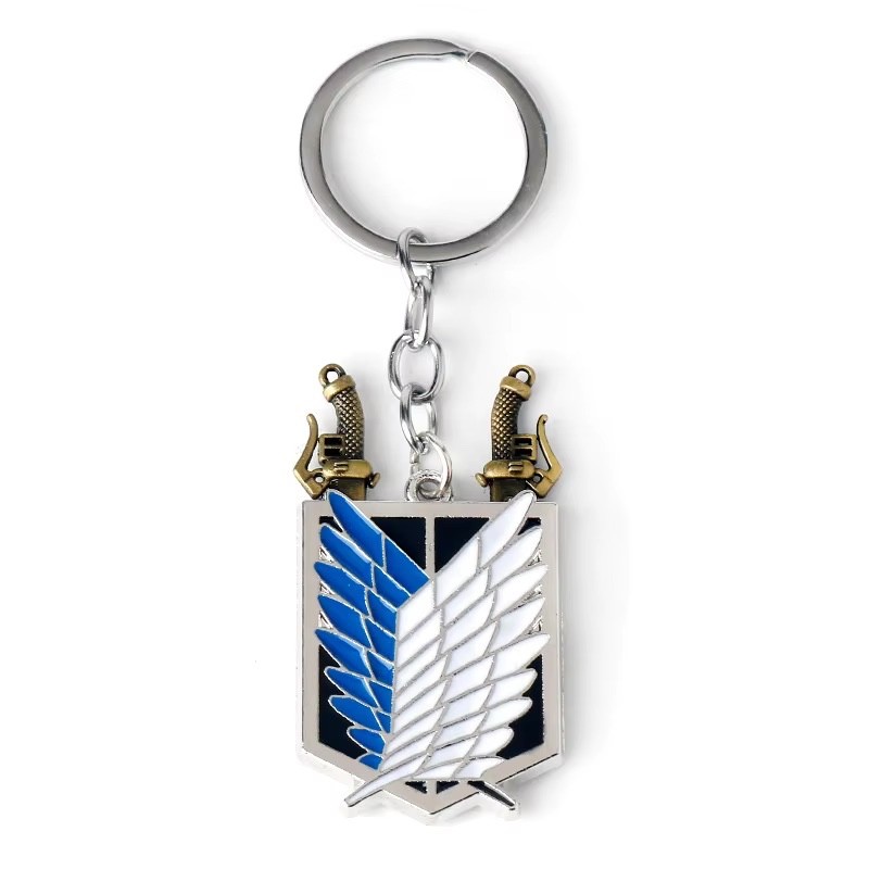 AoT Survey Corps Logo Llavero de Attack on Titan Anime Colgante Accesorio