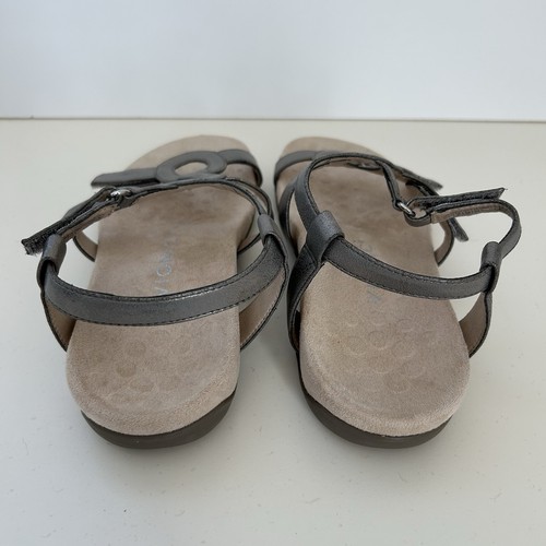 Vionic Jodie Sandals Womens Size 7 Silver Strappy Orthotic Adjustable Comfor - Picture 6 of 11
