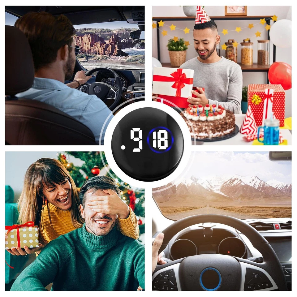 Mini Digital Quartz Analog Watch Luminous Stick-On Clock For Car Motorcycle - Image 3 of 4