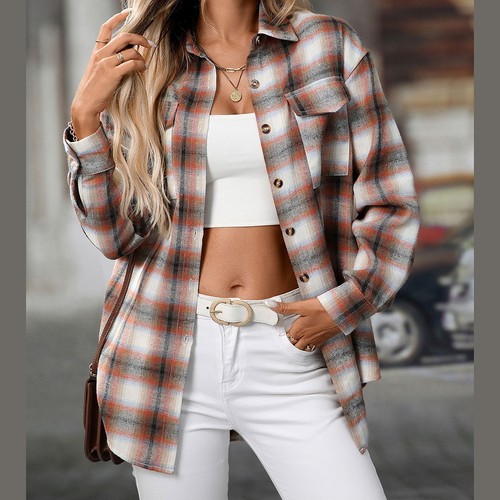 Casual Women Shirt Classic Outerwear Lapel Design Polyester Fabric Retro Look - Picture 11 of 62
