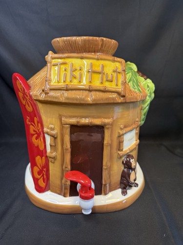 Tiki Hut Ceramic Beverage Dispenser Target Home Monkey Surf Beach Cocktail Surf - Picture 1 of 8