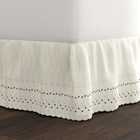 Ideas Ruffled Eyelet Bed Skirt Dust Ruffle with Gathered Styling and Embroide...