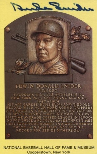 Duke Snider autographed vintage Brooklyn Dodgers Hall of Fame Postcard