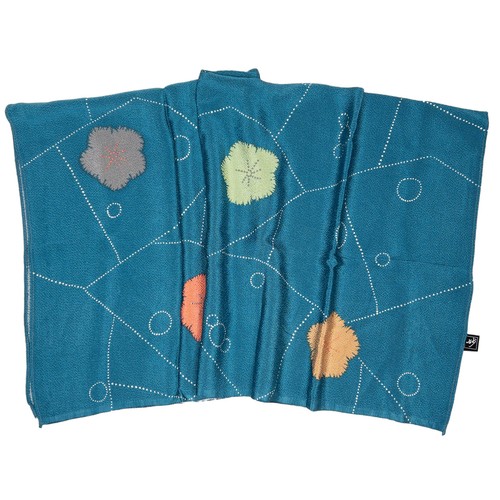 De Colección Japonés Furoshiki Rayón Chirimen Azul Real Floral: 72 X 74 cm - Imagen 1 de 3