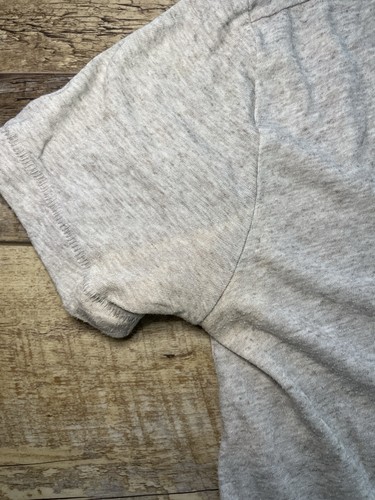 T-shirt donna Hi-Line scollo a V grigio misto lino XS manica corta casual - Foto 3 di 6