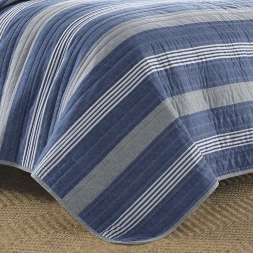 Nautica Saltmarsh Cotton Blue Quilt Set - Picture 5 of 25