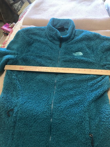 North Face Woman’s Full Zip Sherpa Medium Mock Neck Teal Jacket - Picture 3 of 16
