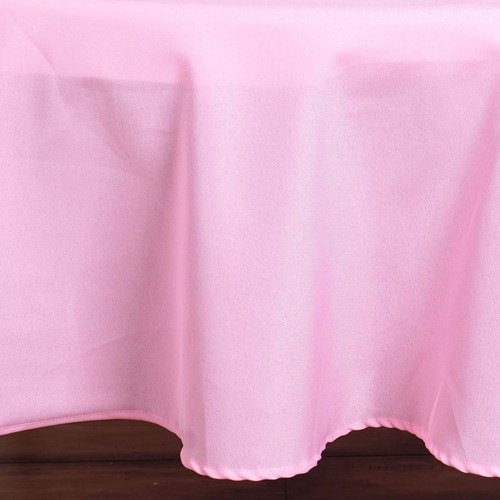 PINK 90" ROUND POLYESTER TABLECLOTH Wedding Party Tabletop Supplies Dinner - Picture 3 of 7