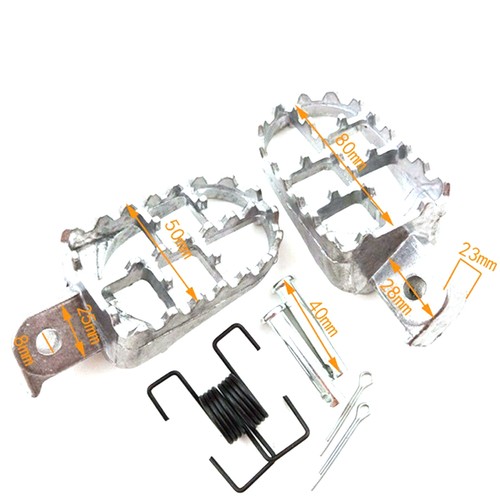 Wide Fat Foot Pegs Footrest 2Pcs Motorcycle Pedal Pads Fit For Honda XR50 XR70 - Foto 11 di 19
