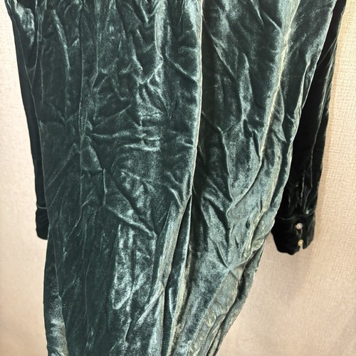 Faherty Genevieve Dark Emerald Green Velvet Button Up Silk Blouse Size Medium - 第 7/10 張圖片
