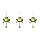  3 Pack Garden Frog Statues Decor Hanging Decorations Peeking Bell