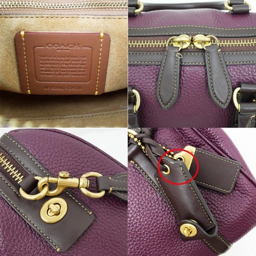 Bolso de hombro Coach Ruby Satchel 25 C8530 de latón de cuero Deepberry de 2 vías - Imagen 16 de 24