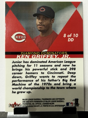 2000 Fleer Mystique Diamond Dominators #8 Ken Griffey JR. Reds HOF - Picture 2 of 2