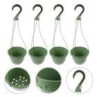  6 Pcs Wall Hanging Flower Pot Holder Pots Baskets for Plants Outdoor Plastic