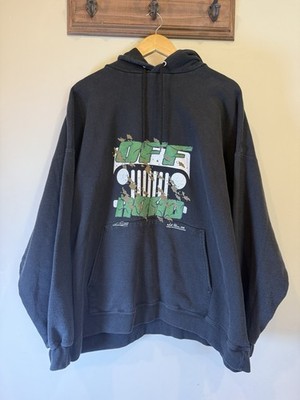 VTG Hanes Ultimate Cotton Printpro Hoodie Off Road Jeep 4x4 Mud Graphic 2XL USA