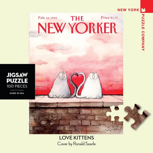 Love Kittens The New Yorker 100 Piece Mini Jigsaw Puzzle NYPC New - Picture 1 of 2