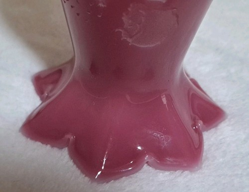 Fenton Connoisseur Series Rose Glass Sand Carved Mary Gregory Vase 1200/1500 7¼" - Picture 15 of 24