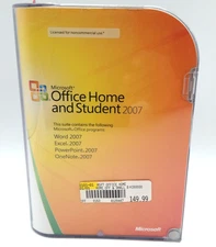 Microsoft MS Office Home and Student 2007 Word Excel PowerPoint OneNote Software