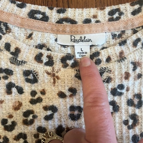 Roudelain Loungewear Pigiama Set Donna L Termico Leopardato Stampa Animalier Pigiama Accogliente - Foto 9 di 12