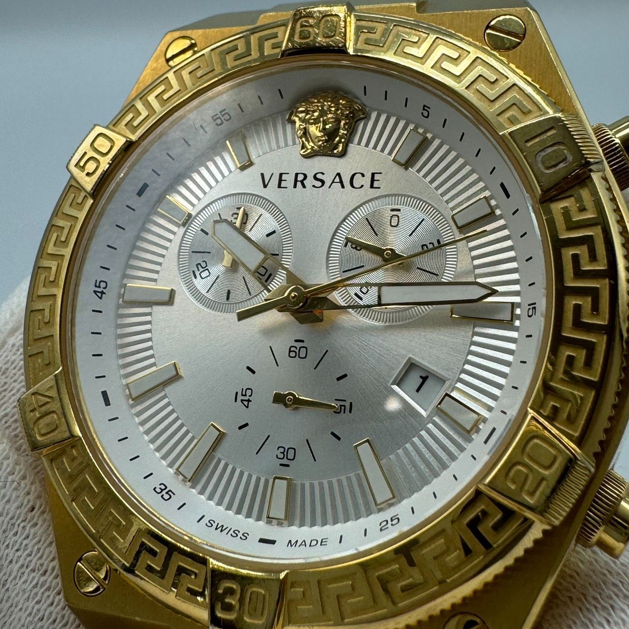 Versace Men's Sporty Greca Quartz Chronograph Watch Used From Japan thumbnail 4