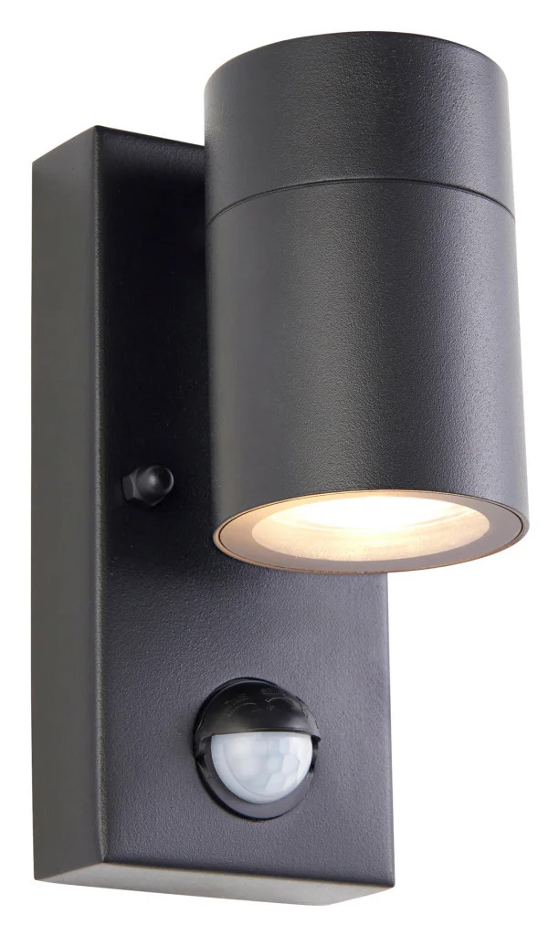 Outdoor Light Black Scope Spot IP65 Matt Photocell & PIR Saxby 121031